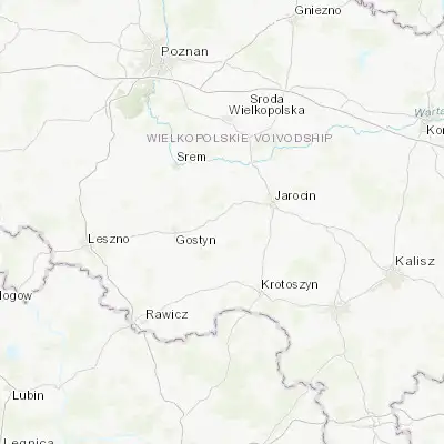 Map showing location of Borek Wielkopolski (51.916740, 17.241330)