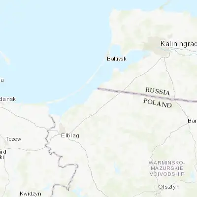 Map showing location of Braniewo (54.379710, 19.819590)