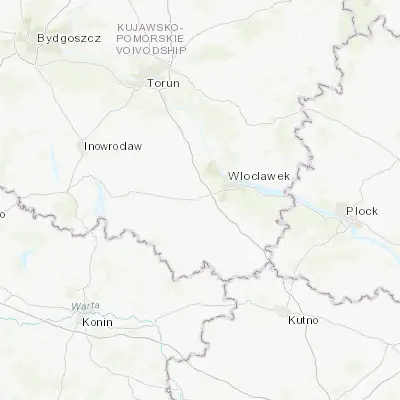 Map showing location of Brześć Kujawski (52.605320, 18.901730)