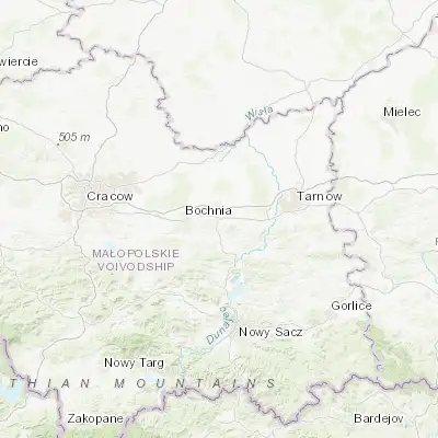 Map showing location of Brzesko (49.969110, 20.606060)