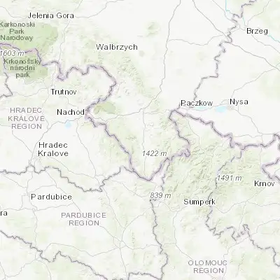 Map showing location of Bystrzyca Kłodzka (50.301790, 16.642310)