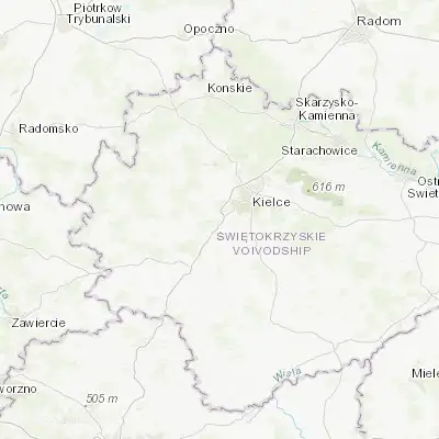 Map showing location of Chęciny (50.800210, 20.462290)