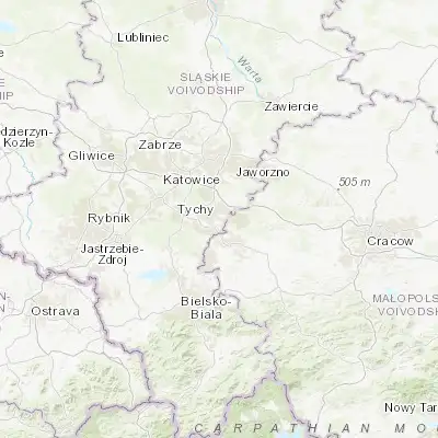Map showing location of Chełm Śląski (50.108250, 19.195520)