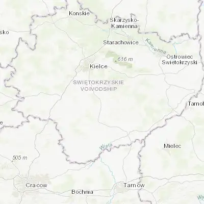 Map showing location of Chmielnik (50.614400, 20.752060)