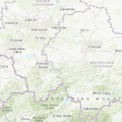 Map showing location of Chocznia (49.874170, 19.454380)