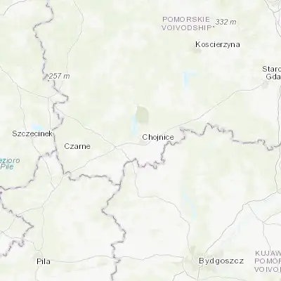 Map showing location of Chojnice (53.695540, 17.557010)