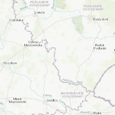 Map showing location of Ciechanowiec (52.678280, 22.498150)