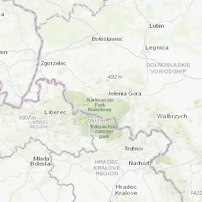 Map showing location of Cieplice Śląskie Zdrój (50.865450, 15.683670)