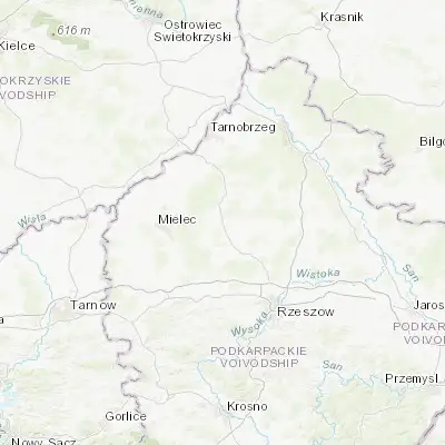 Map showing location of Cmolas (50.295260, 21.744170)