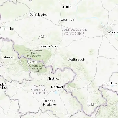 Map showing location of Czarny Bór (50.770830, 16.130500)