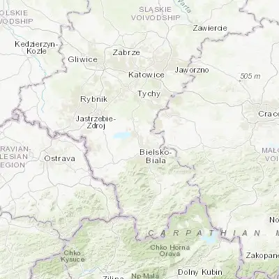 Map showing location of Czechowice-Dziedzice (49.913420, 19.004790)