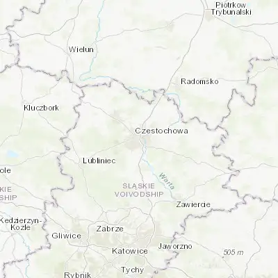 Map showing location of Częstochowa (50.796460, 19.124090)