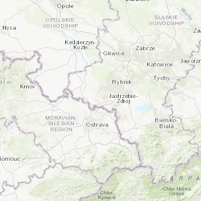 Map showing location of Czyżowice (49.984900, 18.404330)