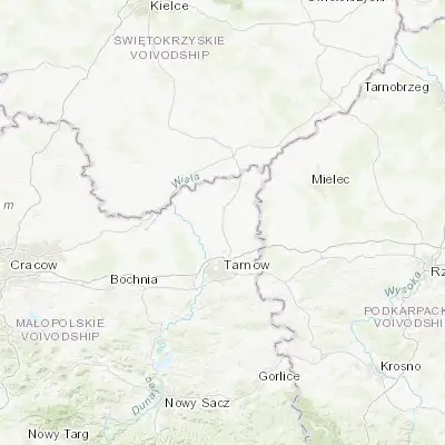 Map showing location of Dąbrowa Tarnowska (50.174620, 20.986330)