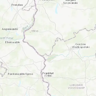 Map showing location of Dębno (52.739010, 14.698000)