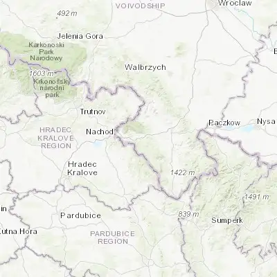 Map showing location of Duszniki-Zdrój (50.403270, 16.390910)