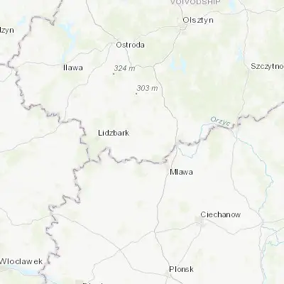 Map showing location of Działdowo (53.239580, 20.170040)
