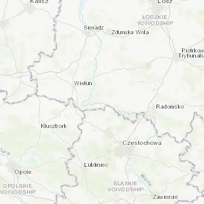 Map showing location of Działoszyn (51.116990, 18.865240)