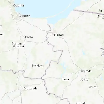 Map showing location of Dzierzgoń (53.921960, 19.347050)