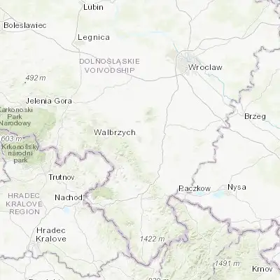 Map showing location of Dzierżoniów (50.728200, 16.651410)