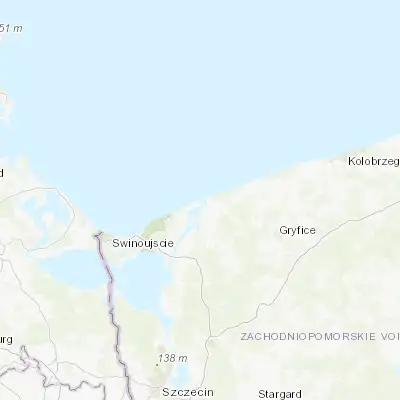 Map showing location of Dziwnów (54.028190, 14.766910)