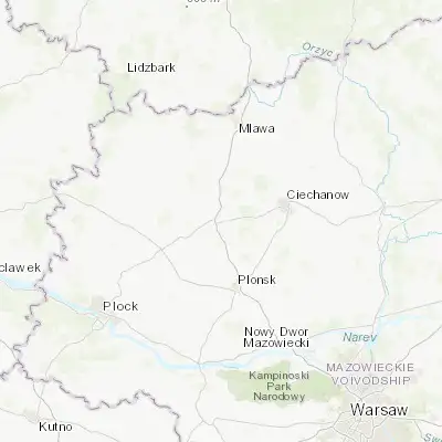 Map showing location of Glinojeck (52.819830, 20.291980)