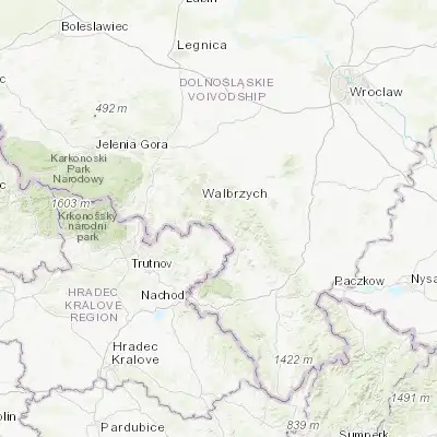 Map showing location of Głuszyca (50.687430, 16.371730)