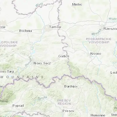 Map showing location of Gorlice (49.655630, 21.160350)