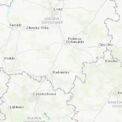 Map showing location of Gorzkowice (51.215330, 19.596260)