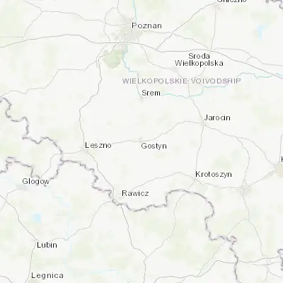 Map showing location of Gostyń (51.882470, 17.012250)