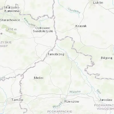 Map showing location of Grębów (50.565360, 21.874040)