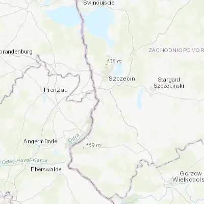 Map showing location of Gryfino (53.252430, 14.488310)
