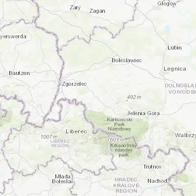 Map showing location of Gryfów Śląski (51.030810, 15.420170)
