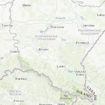 Map showing location of Humniska (49.675070, 22.053680)