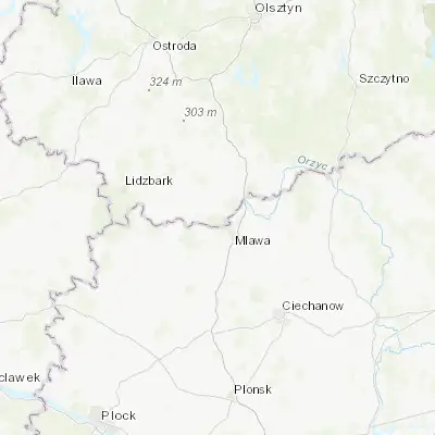 Map showing location of Iłowo -Osada (53.168080, 20.292950)