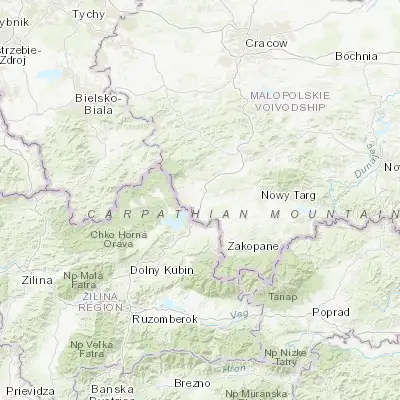 Map showing location of Jabłonka (49.479680, 19.693700)