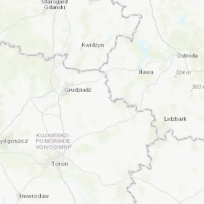 Map showing location of Jabłonowo Pomorskie (53.391370, 19.155090)