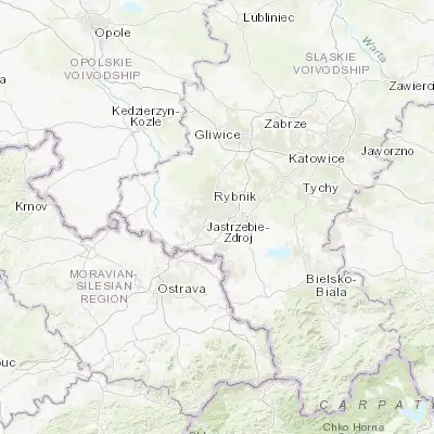 Map showing location of Jankowice Rybnickie (50.044790, 18.547070)