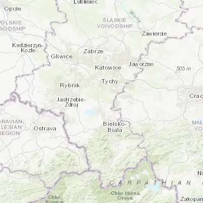 Map showing location of Jankowice (50.000900, 18.989010)