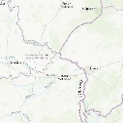 Map showing location of Janów Podlaski (52.193980, 23.212180)