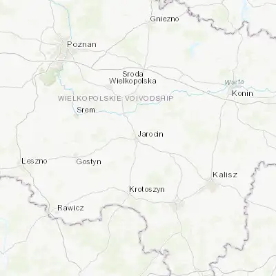 Map showing location of Jarocin (51.972660, 17.502560)