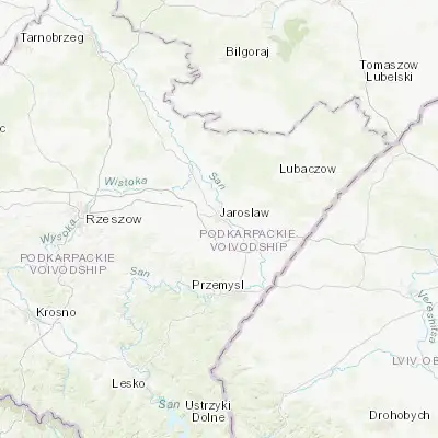Map showing location of Jarosław (50.016230, 22.677760)