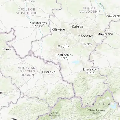 Map showing location of Jastrzębie Zdrój (49.955420, 18.574790)