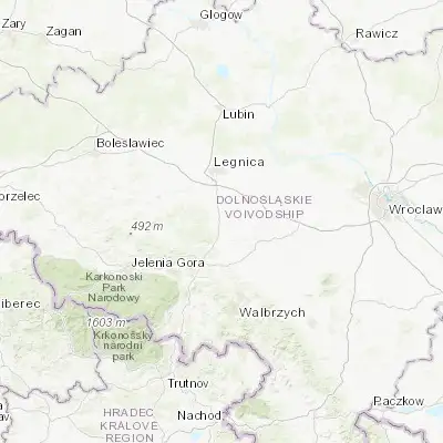 Map showing location of Jawor (51.051320, 16.193470)