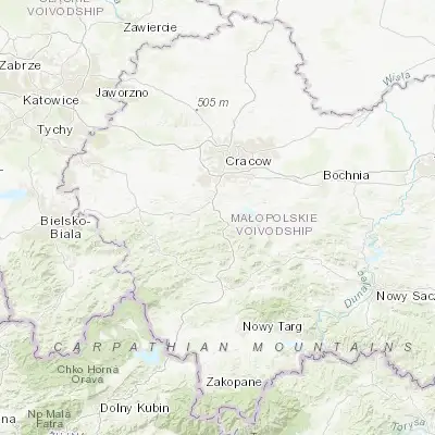 Map showing location of Jawornik (49.855800, 19.893150)