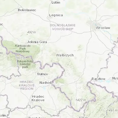 Map showing location of Jedlina-Zdrój (50.720050, 16.346450)