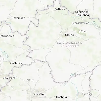 Map showing location of Jędrzejów (50.639450, 20.304540)