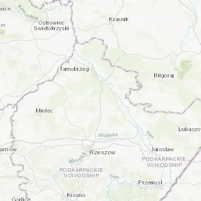 Map showing location of Jeżowe (50.374860, 22.127490)