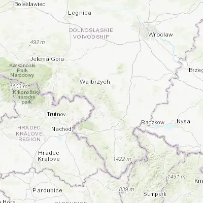 Map showing location of Jugów (50.627580, 16.518120)