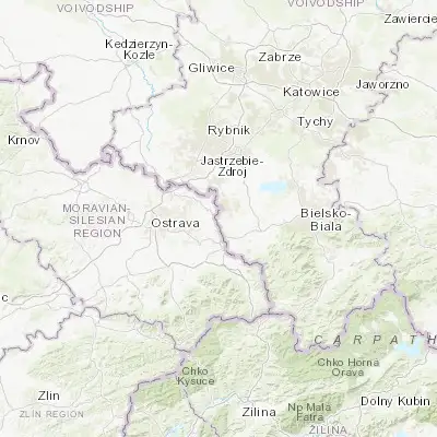 Map showing location of Kaczyce (49.827520, 18.591610)